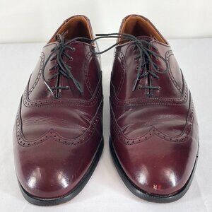 Bostonian Men's 26098 Burgundy Lace Up Wing Tip Oxford Shoes Size 10 M